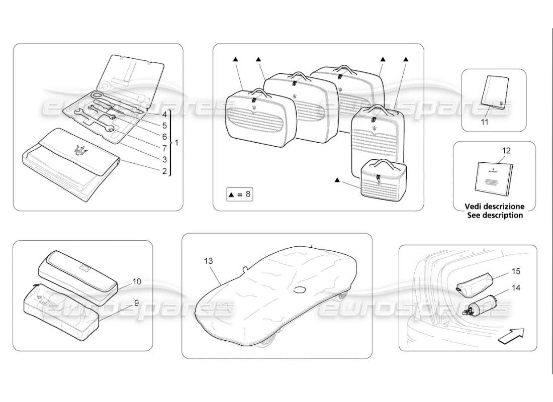 maserati qtp. (2007) 4.2 f1 accessories provided parts diagram