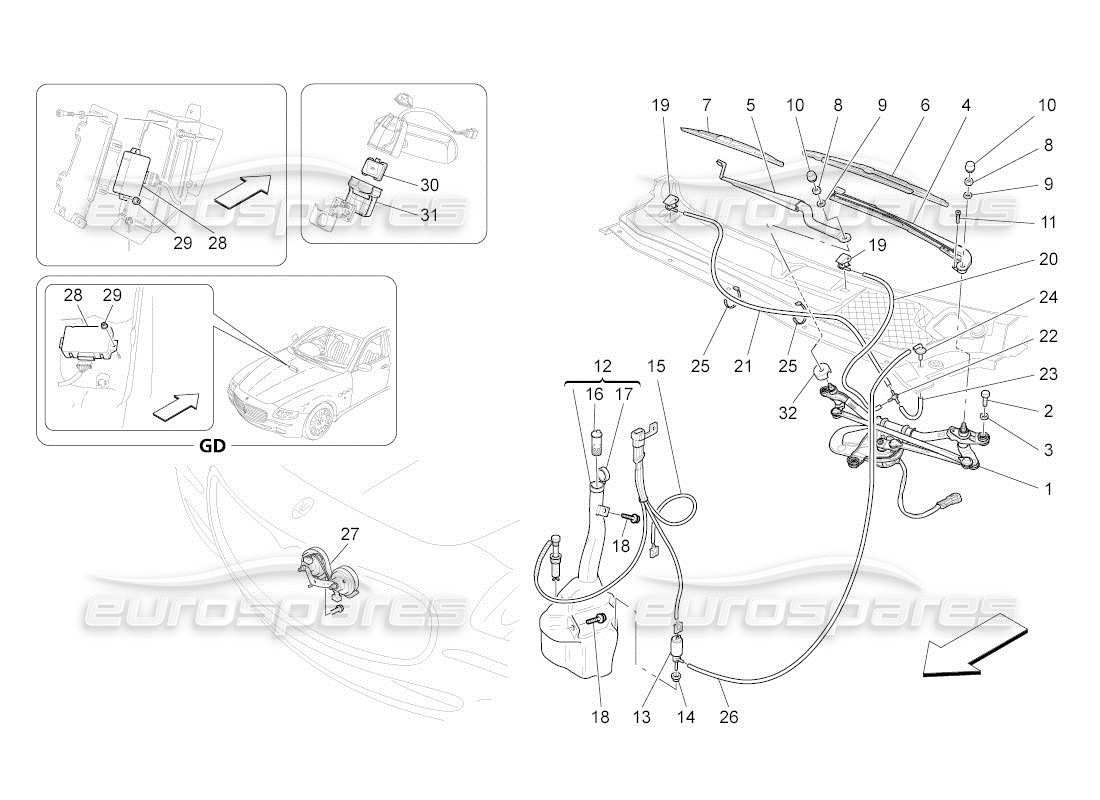 maserati qtp. (2011) 4.2 auto external vehicle devices parts diagram