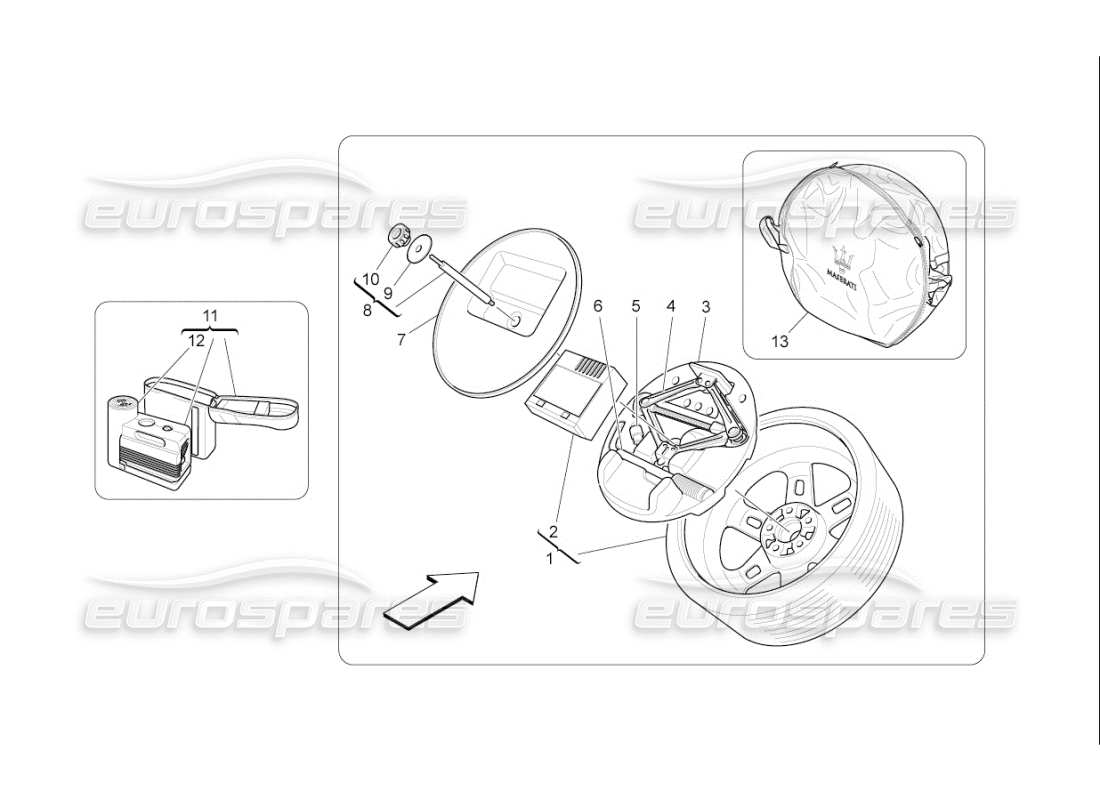 maserati qtp. (2009) 4.7 auto accessories provided part diagram