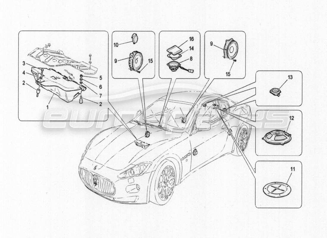maserati granturismo special edition sound system parts diagram