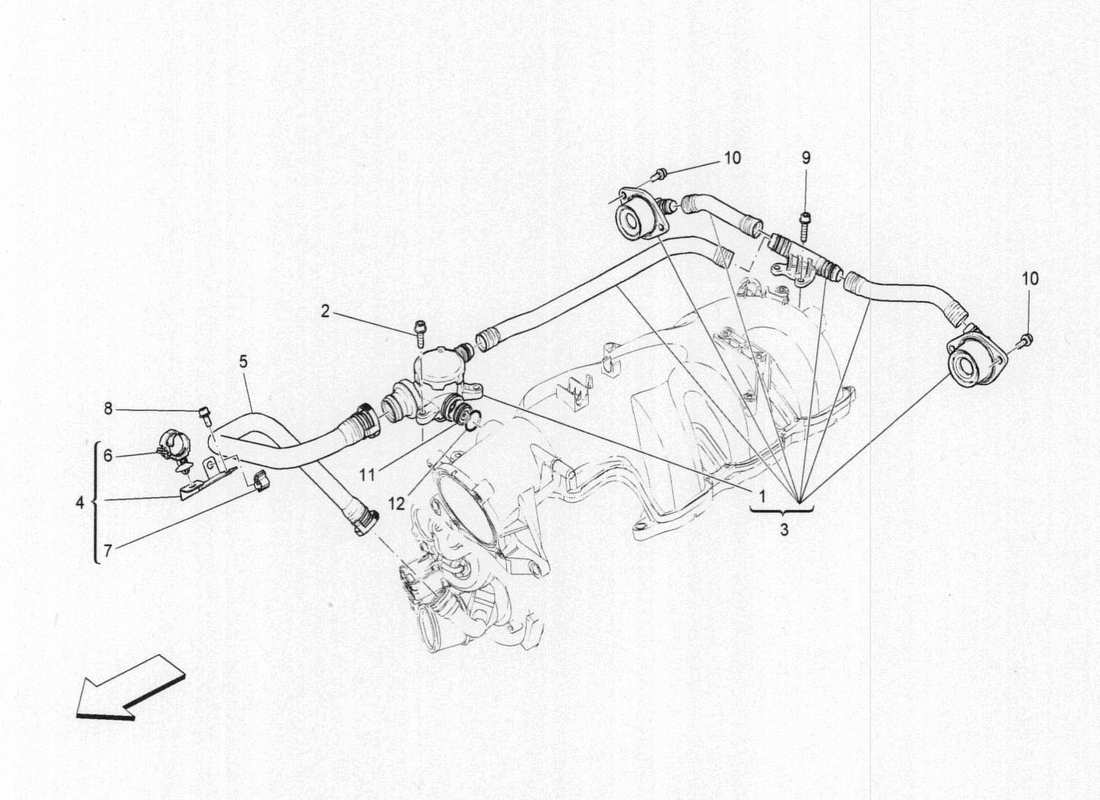 maserati qtp. v6 3.0 bt 410bhp 2015 oil vapour recirculation system parts diagram