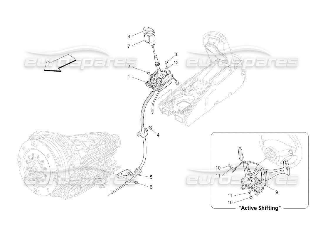 maserati qtp. (2011) 4.2 auto driver controls for automatic gearbox parts diagram