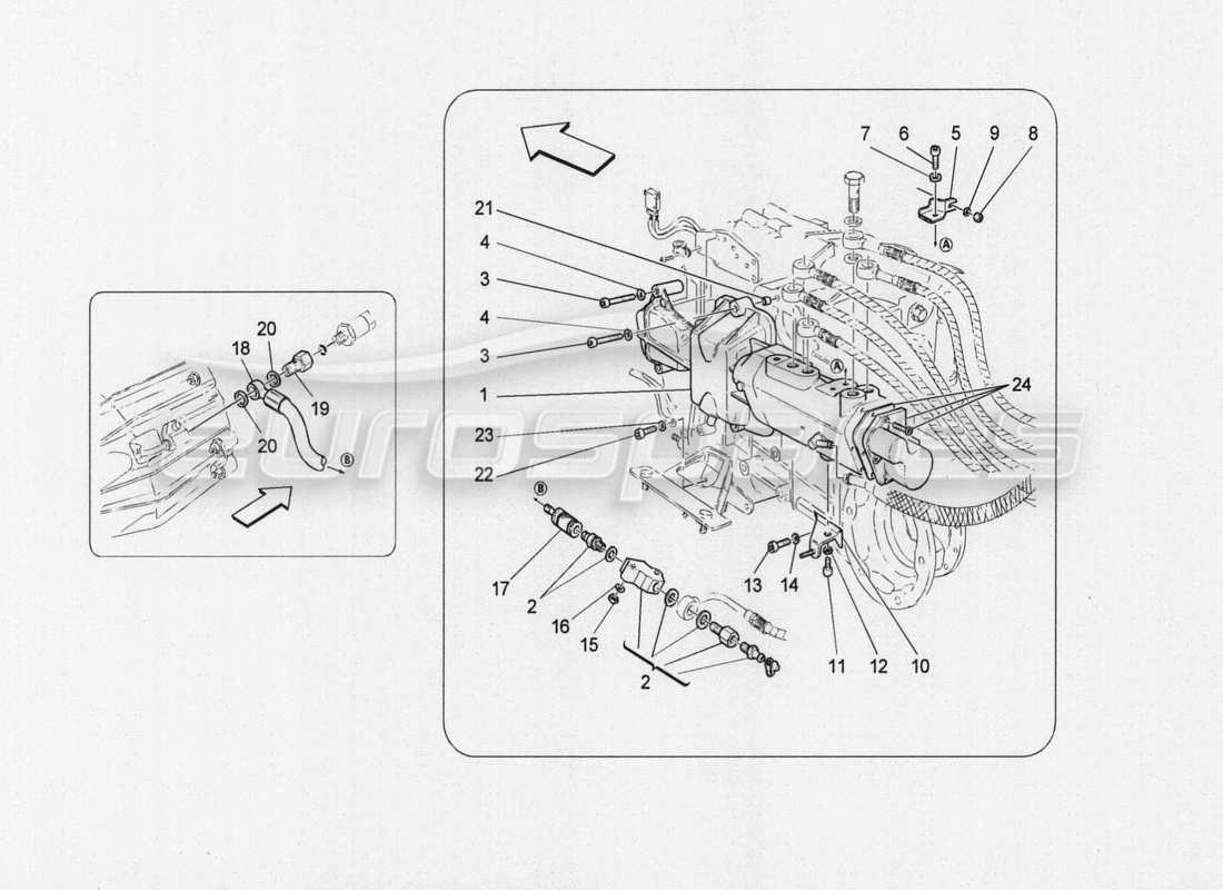 maserati granturismo special edition actuation hydraulic for gearbox parts diagram