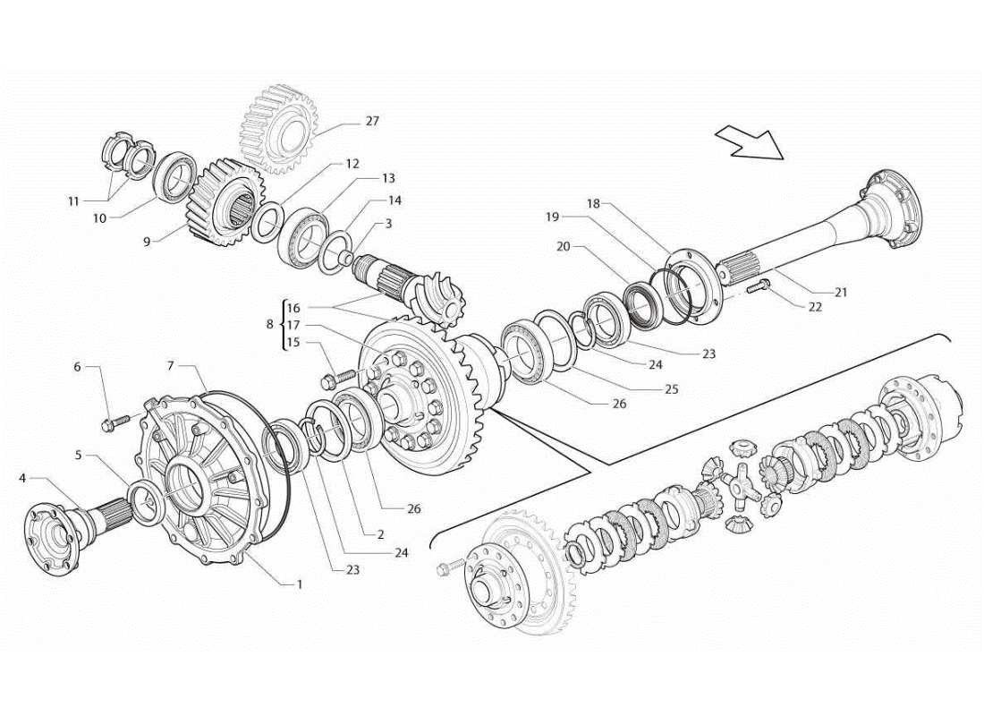 lamborghini gallardo sts ii sc rear differential part diagram