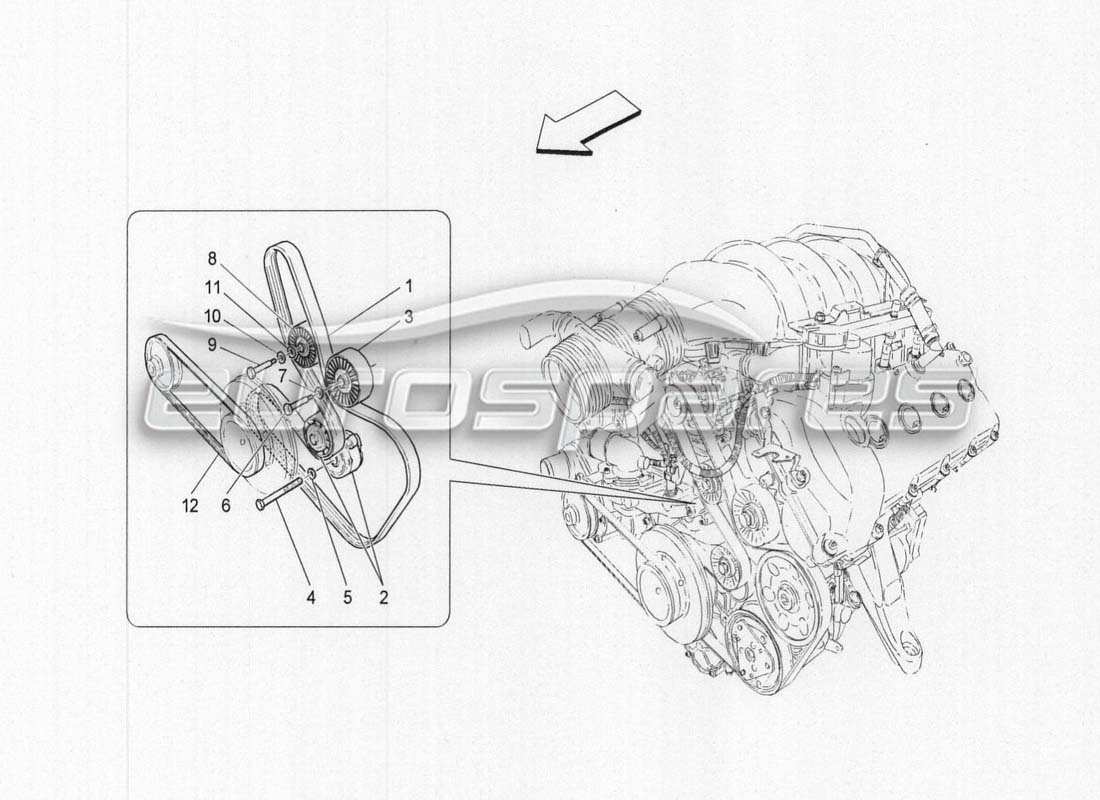 maserati grancabrio mc centenario auxiliary belts parts diagram