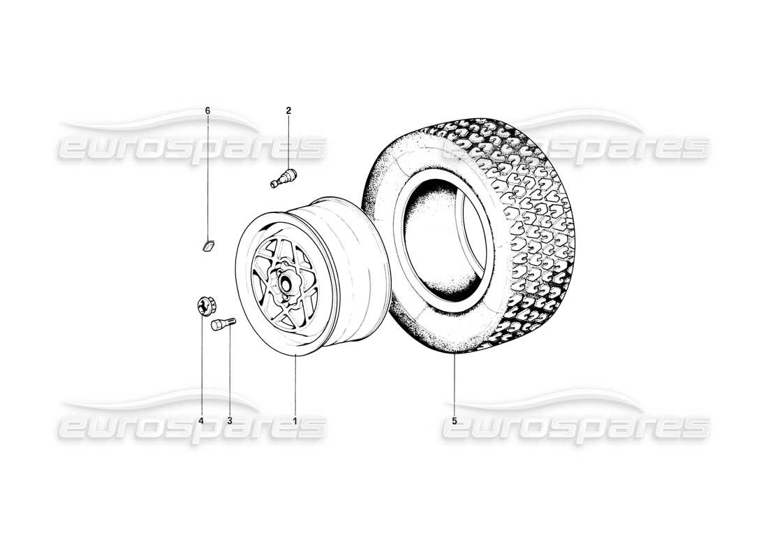 ferrari mondial 8 (1981) wheels parts diagram