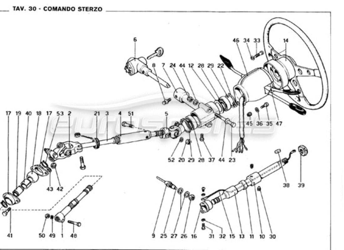 ferrari 246 gt series 1 steering control parts diagram
