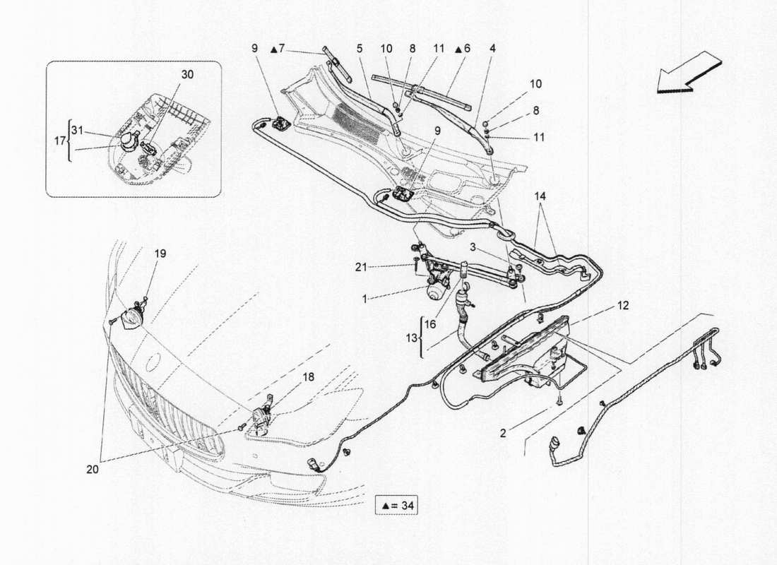 maserati qtp. v6 3.0 tds 275bhp 2017 external vehicle devices parts diagram