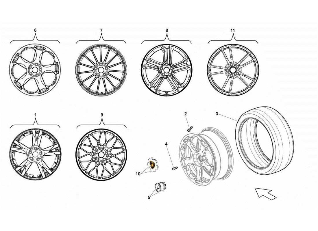 lamborghini gallardo sts ii sc front tyres parts diagram