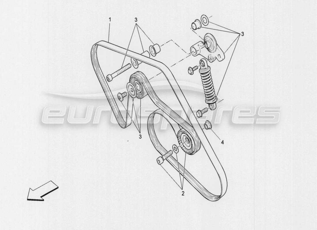 maserati qtp. v8 3.8 530bhp auto 2015 auxiliary device belts parts diagram