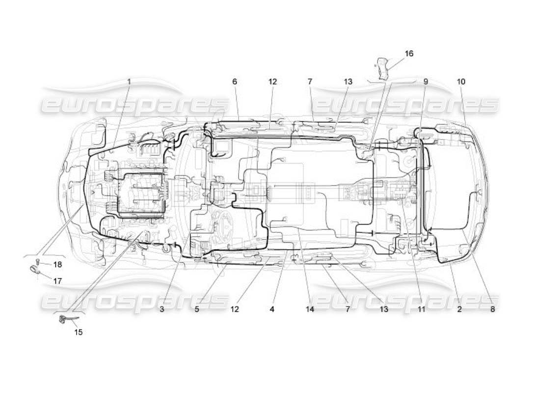 maserati qtp. (2005) 4.2 main wiring part diagram