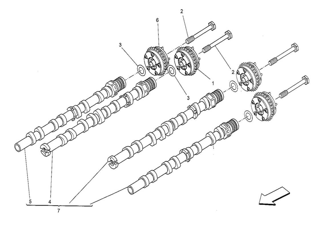 maserati qtp. v8 3.8 530bhp 2014 rh cylinder head camshaft parts diagram