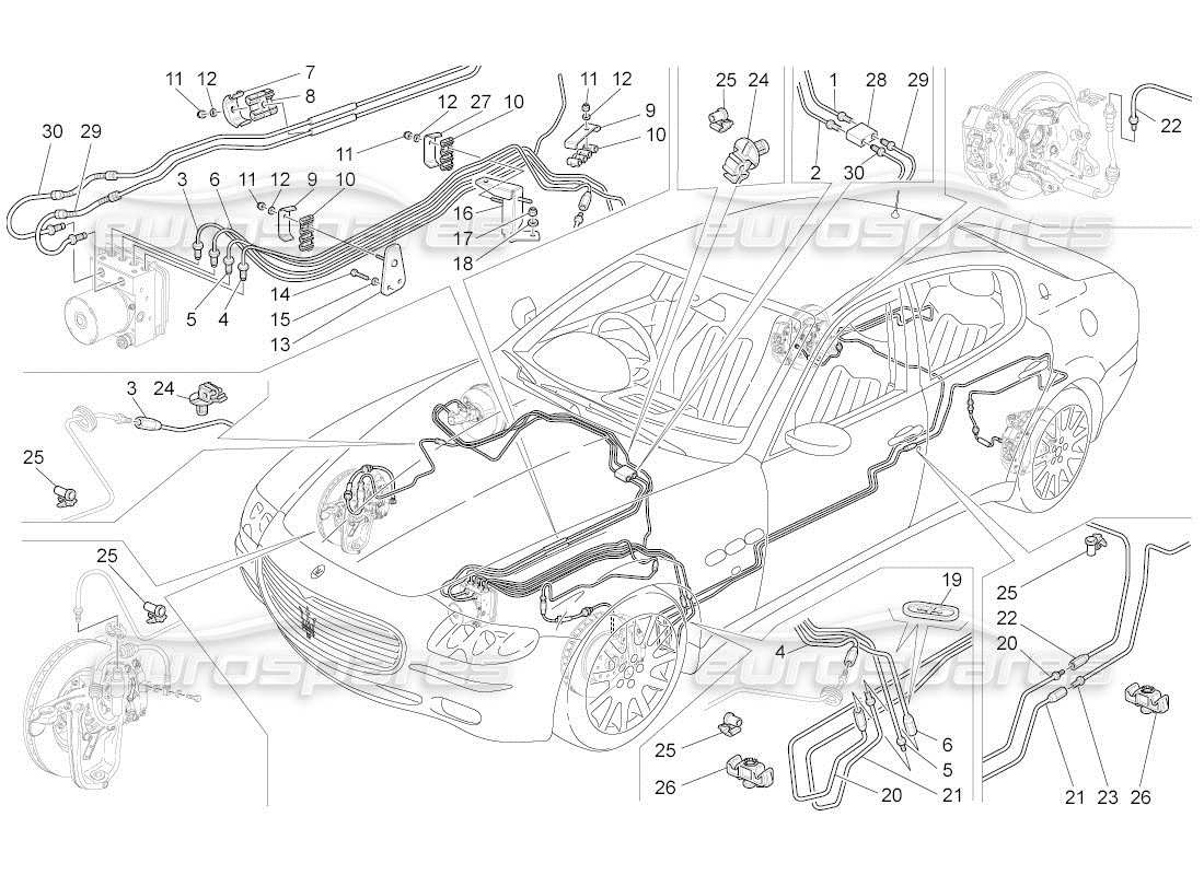 maserati qtp. (2011) 4.7 auto lines part diagram