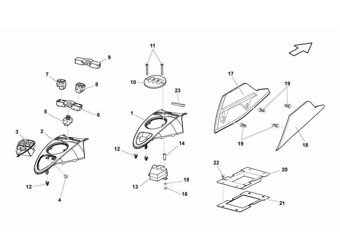 lamborghini gallardo lp560-4s update front tunnel parts diagram