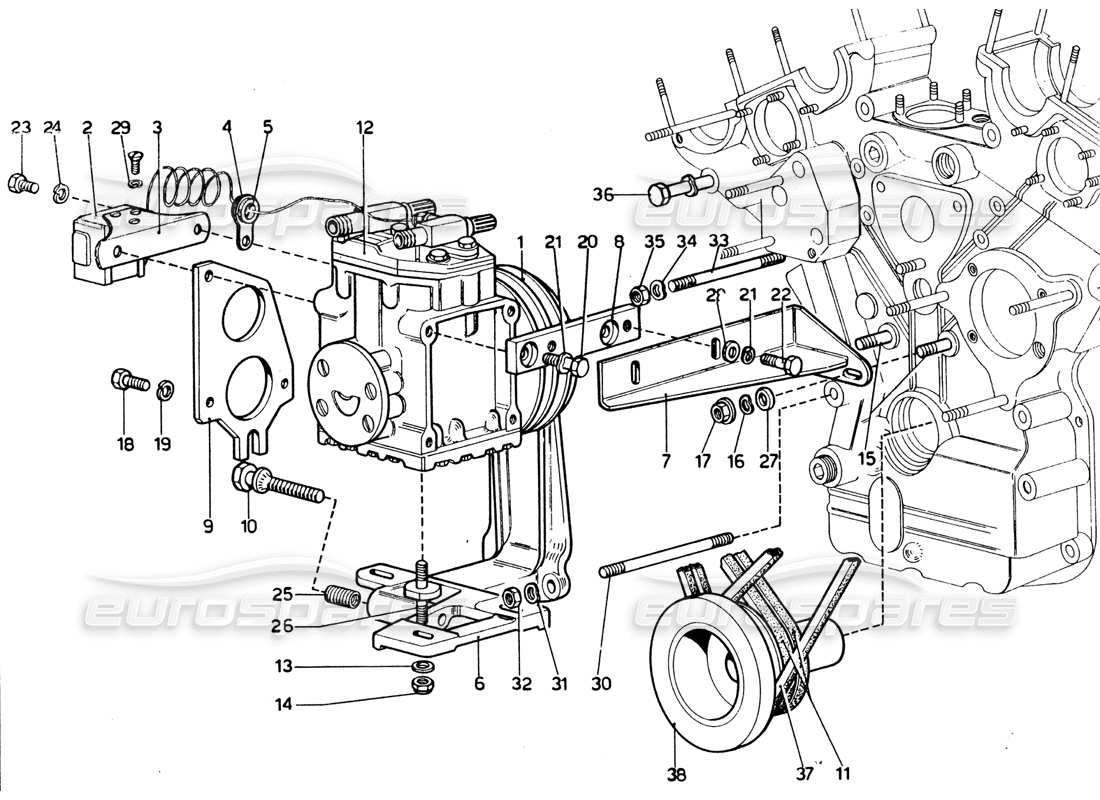 ferrari 365 gtb4 daytona (1969) air conditioning part diagram