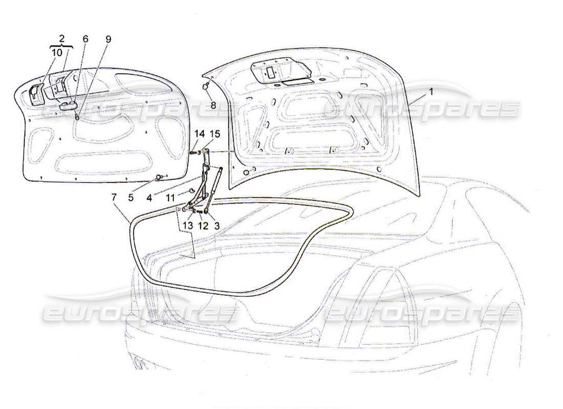 maserati qtp. (2010) 4.2 rear lid parts diagram