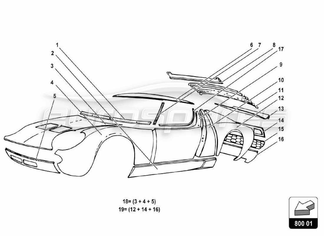 lamborghini miura p400s body parts diagram