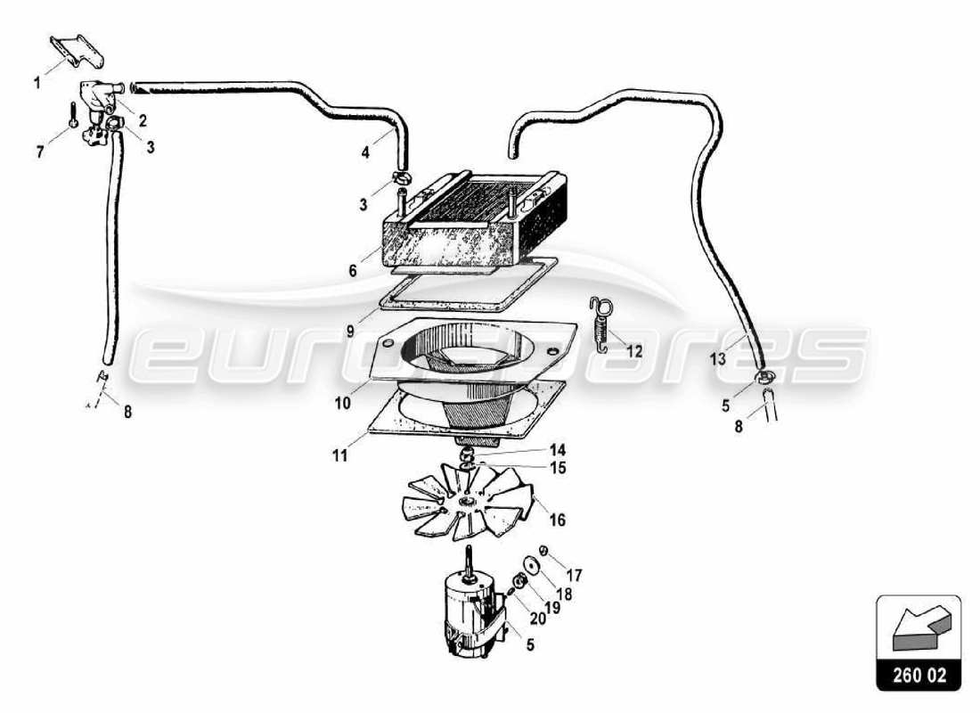 lamborghini miura p400s air conditioning system parts diagram