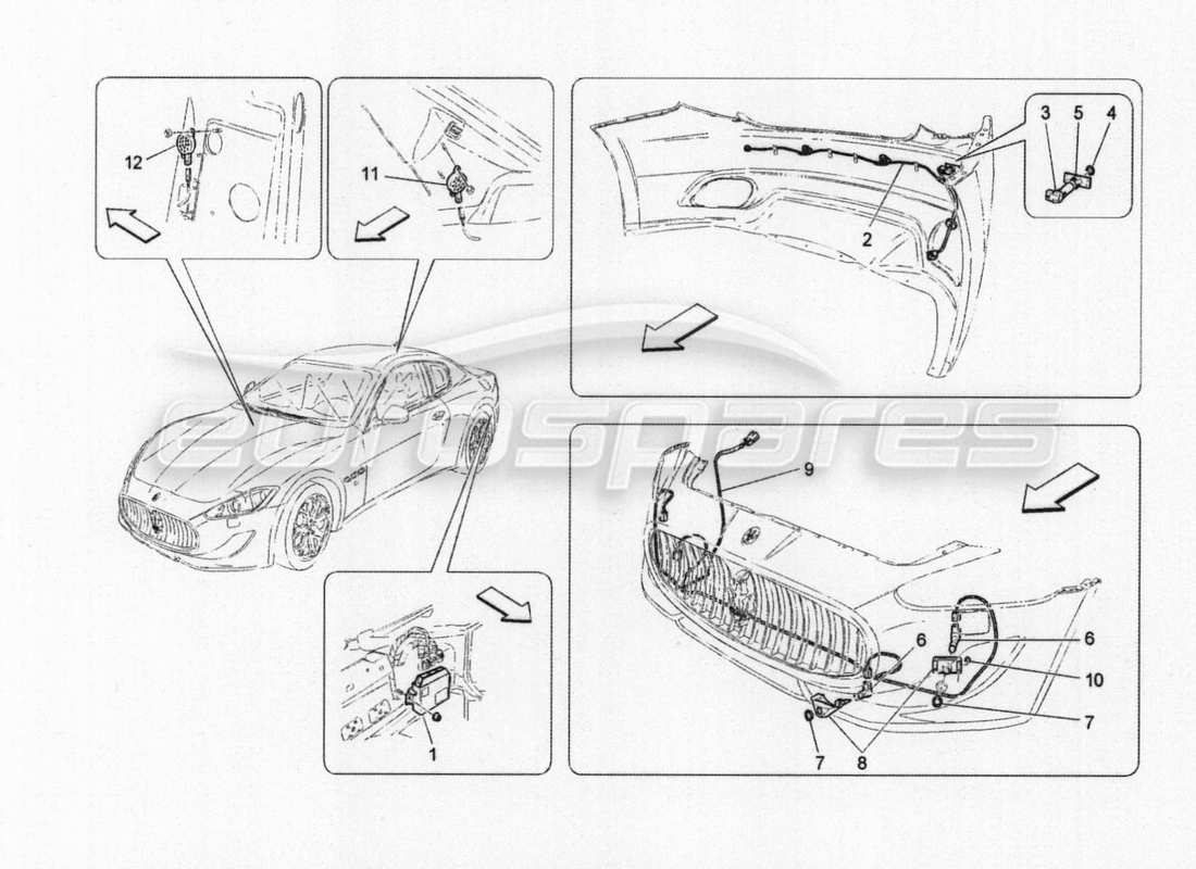maserati granturismo special edition parking sensors parts diagram