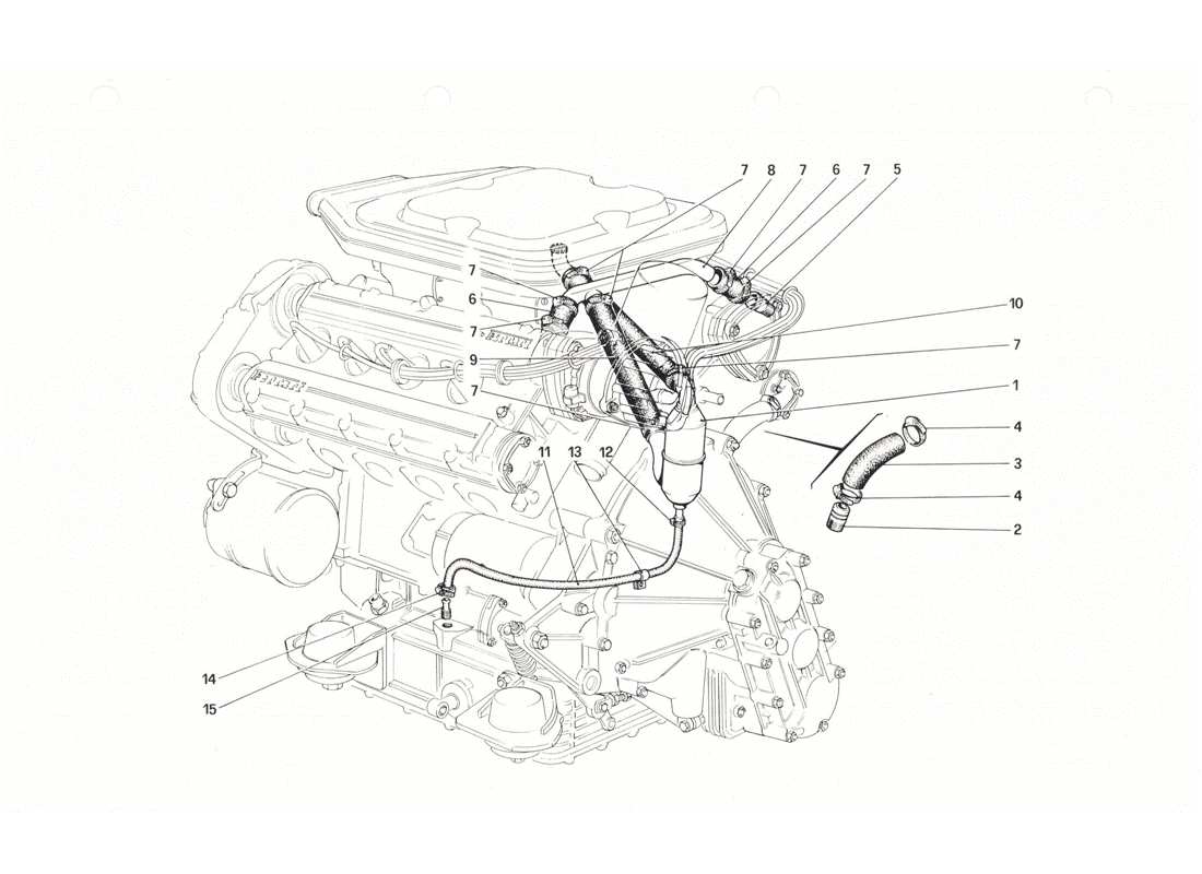 ferrari 208 gtb gts blow - by system parts diagram