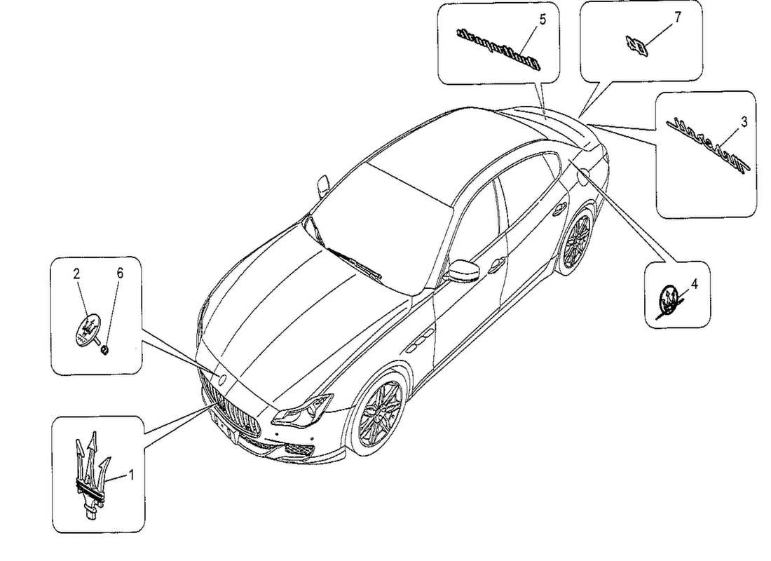 maserati qtp. v8 3.8 530bhp 2014 trims, brands and symbols parts diagram