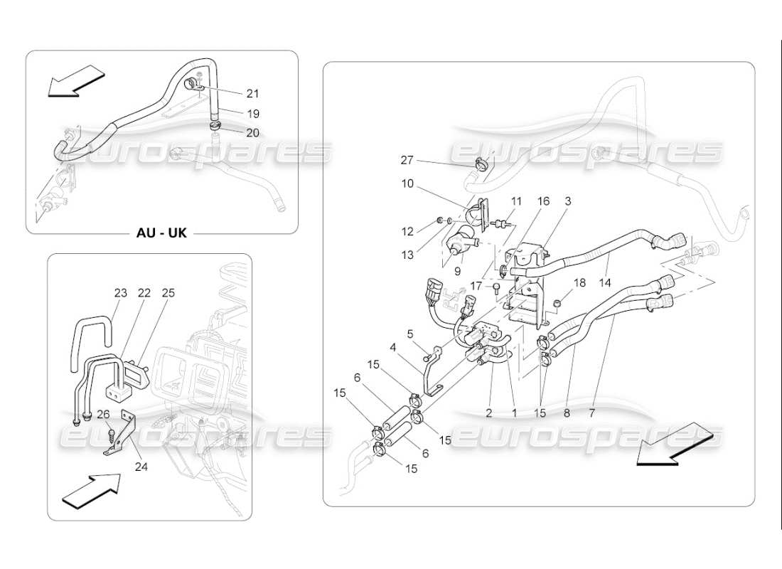 maserati qtp. (2007) 4.2 f1 a c unit: engine compartment devices part diagram