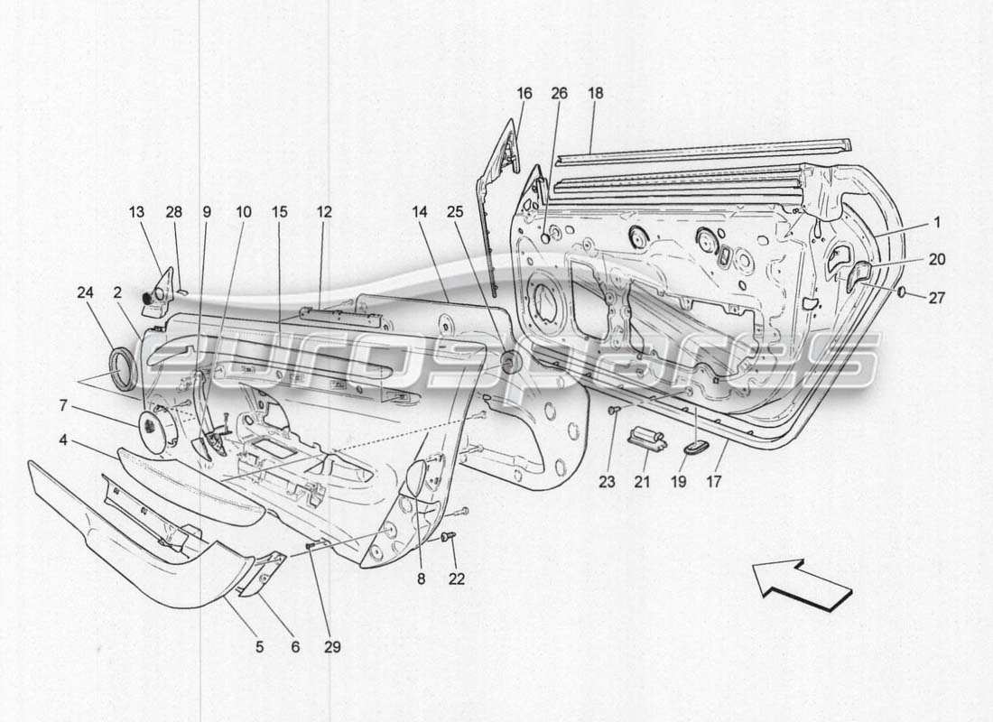 maserati grancabrio mc centenario front door coverings parts diagram