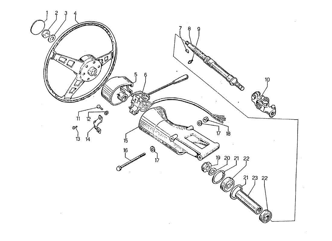 lamborghini jarama steering command parts diagram