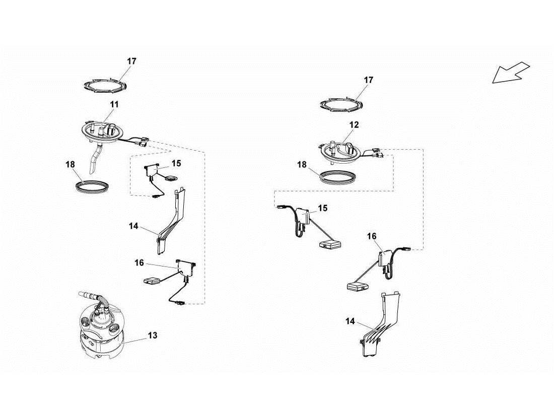 lamborghini gallardo lp560-4s update pump - fuel sender part diagram