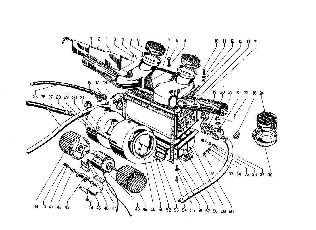 lamborghini jarama riscaldatore parts diagram