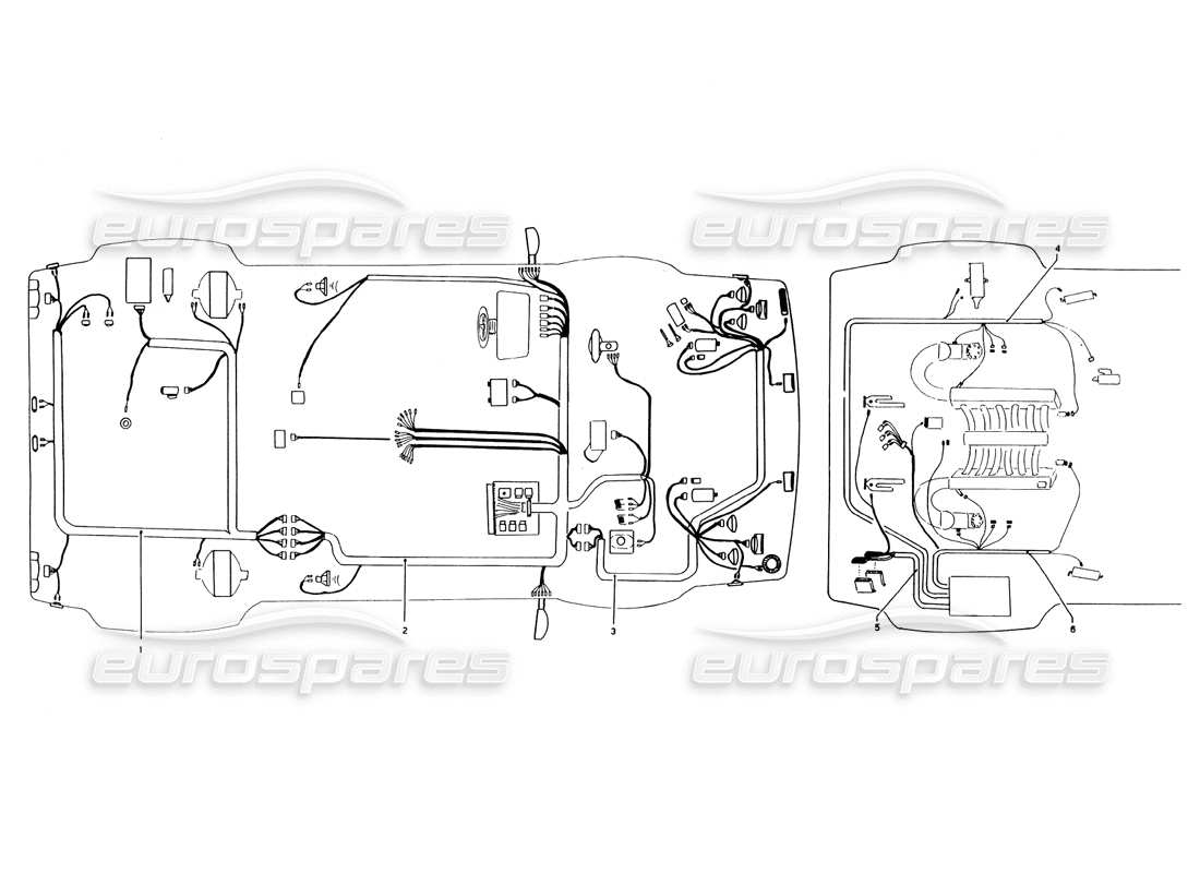 lamborghini countach 5000 qvi (1989) electrical system parts diagram