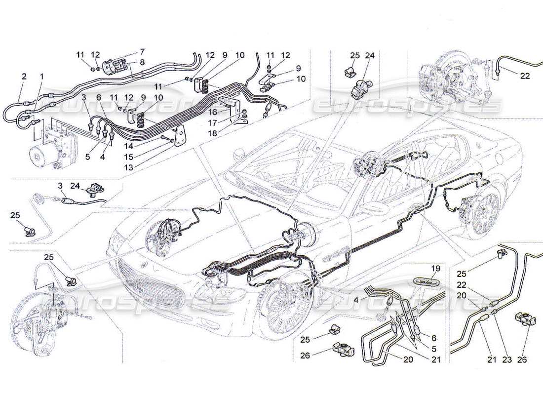 maserati qtp. (2010) 4.2 lines parts diagram