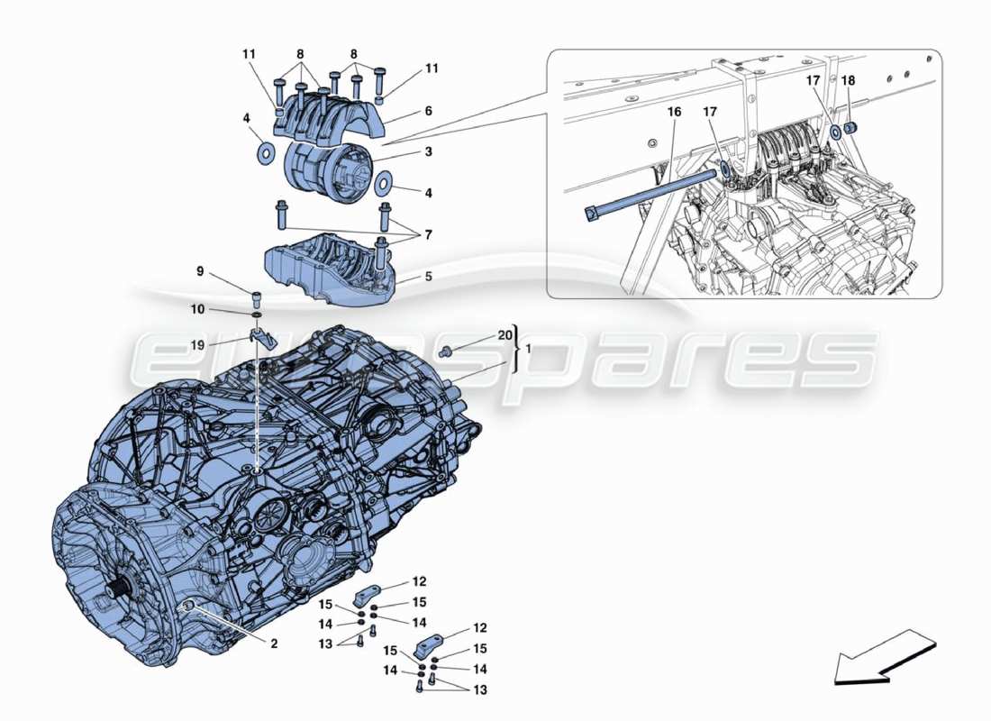 ferrari 488 challenge gearbox parts diagram