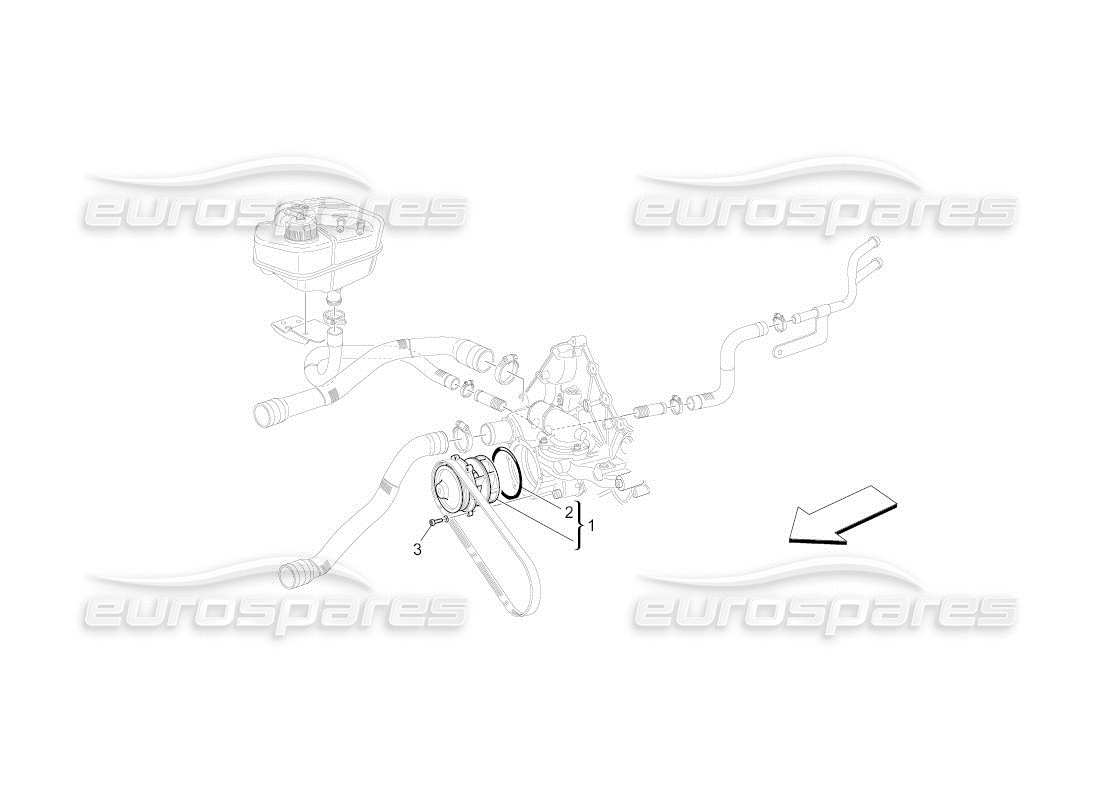 maserati qtp. (2011) 4.7 auto cooling system: water pump part diagram