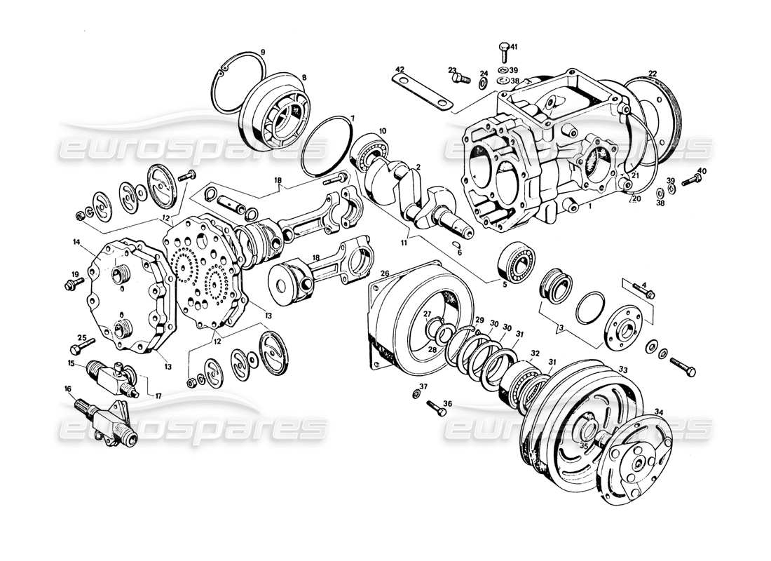 maserati khamsin conditioning compressor parts diagram