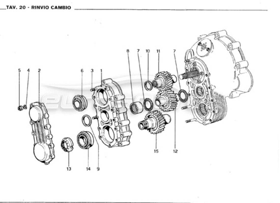 ferrari 246 gt series 1 gearbox transmission part diagram