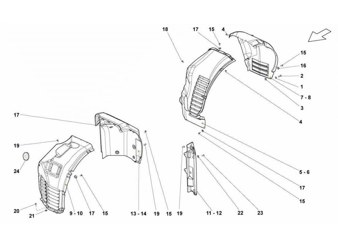 lamborghini gallardo sts ii sc wheelhouse part diagram