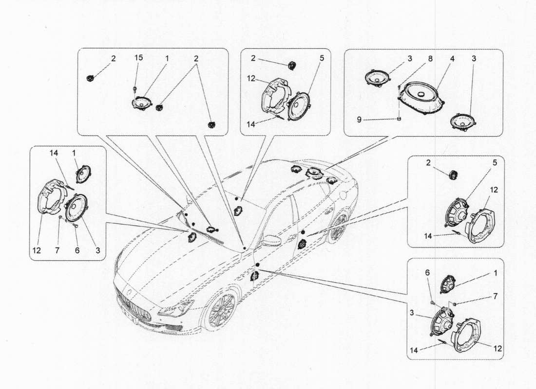 maserati qtp. v6 3.0 bt 410bhp 2015 sound system parts diagram