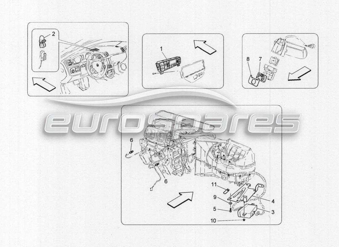 maserati grancabrio mc centenario air conditioning - electronic management parts diagram