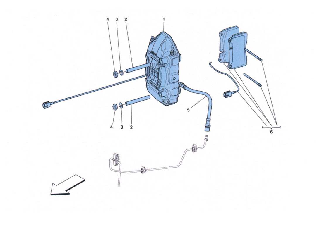ferrari 458 challenge rear brake calipers parts diagram