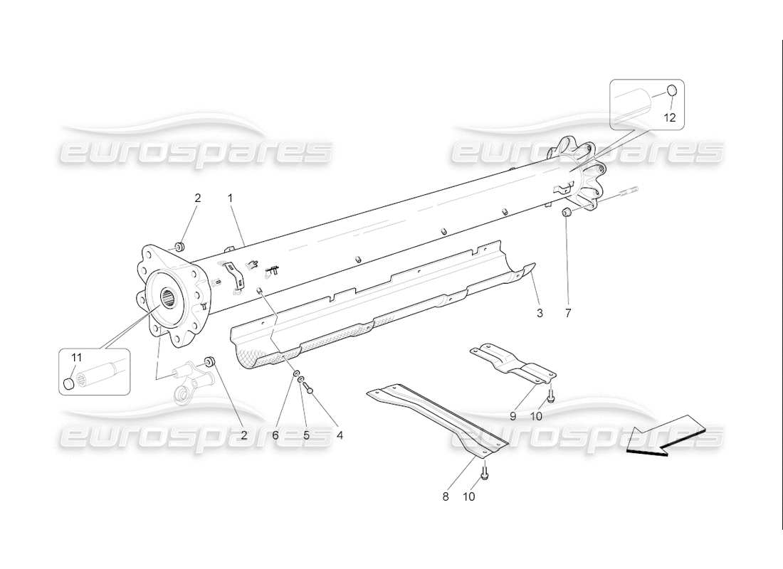 maserati qtp. (2006) 4.2 f1 transmission pipe parts diagram