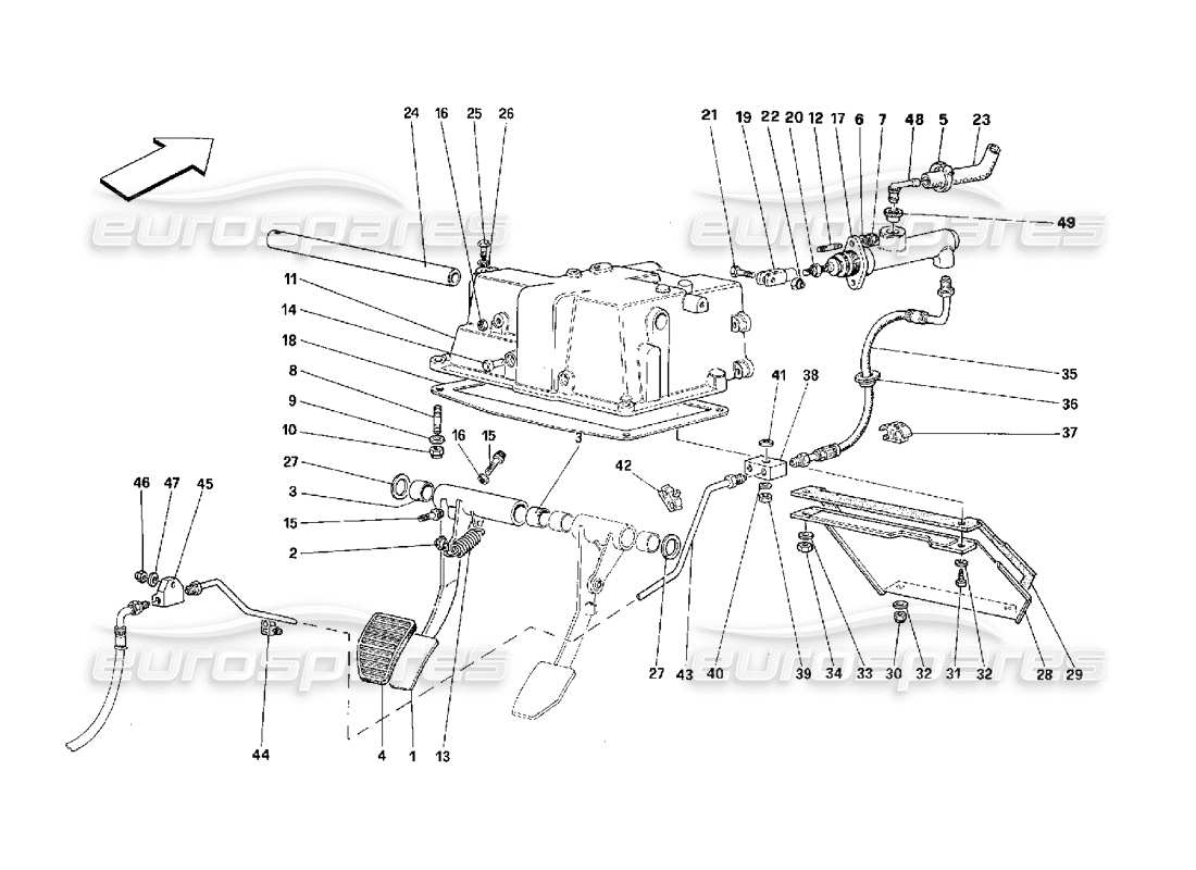 ferrari 348 (2.7 motronic) clutch release control part diagram