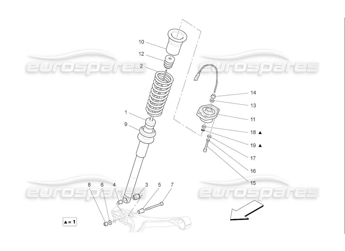 maserati qtp. (2006) 4.2 f1 front shock absorber devices part diagram
