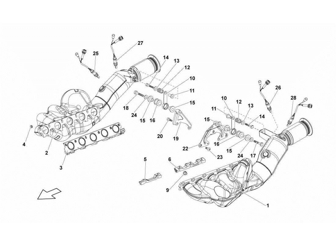 lamborghini gallardo sts ii sc exhaust system parts diagram