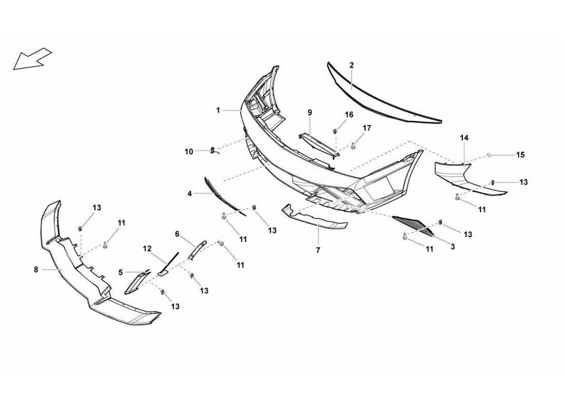 lamborghini gallardo sts ii sc front bumpers part diagram