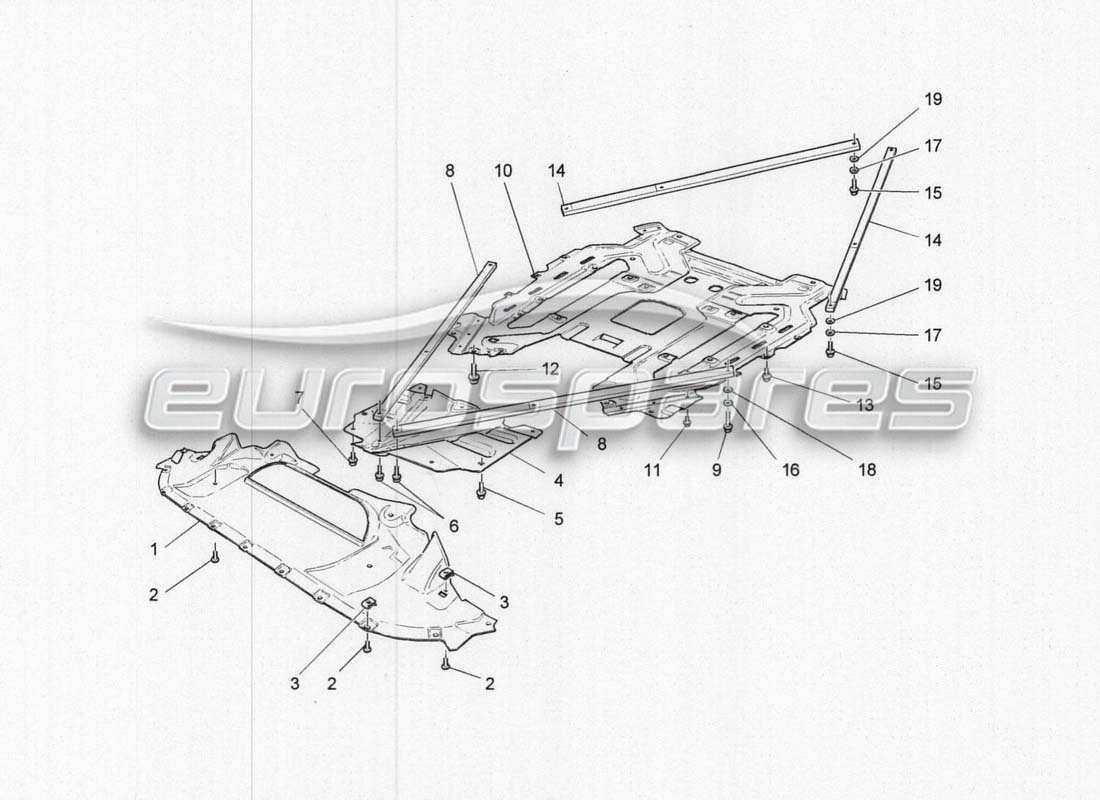 maserati grancabrio mc centenario underbody and underfloor guards parts diagram