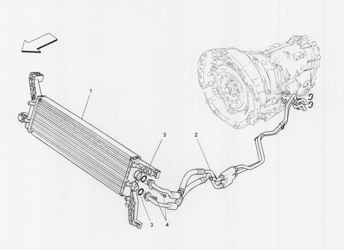 maserati qtp. v6 3.0 tds 275bhp 2017 lubrication and gearbox cooling parts diagram
