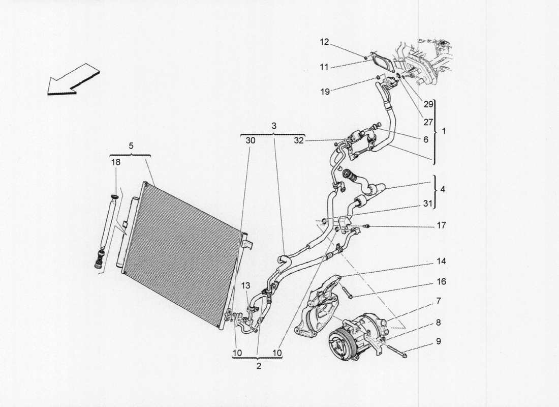 maserati qtp. v6 3.0 tds 275bhp 2017 a c unit: engine compartment devices parts diagram