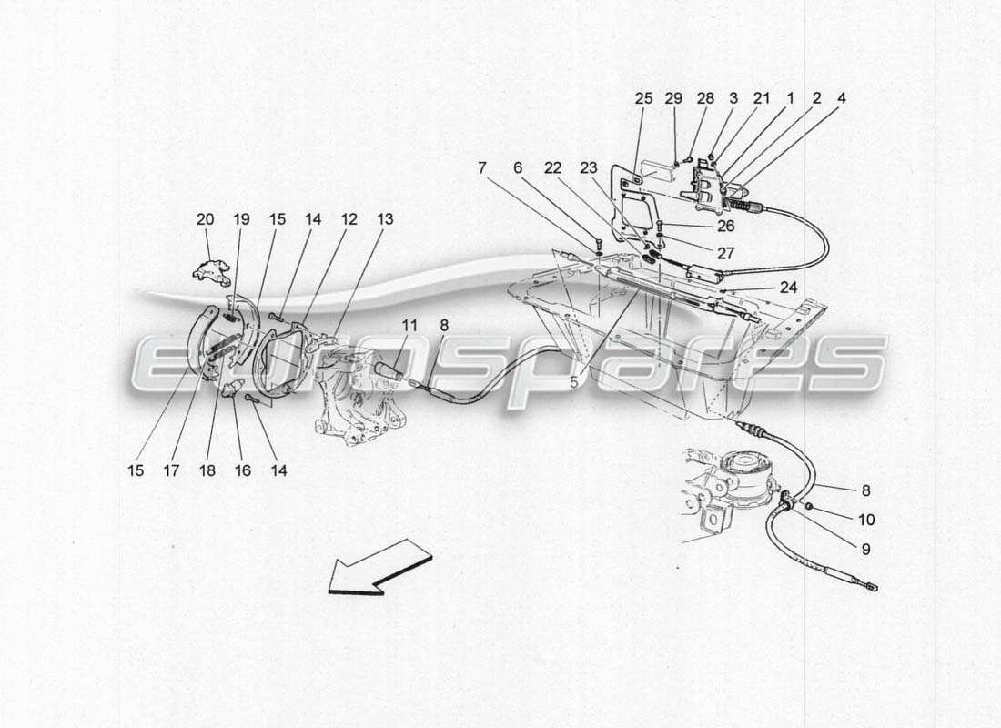 maserati grancabrio mc centenario handbrake parts diagram