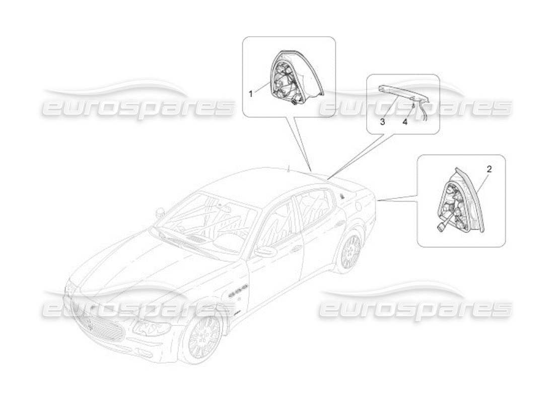 maserati qtp. (2005) 4.2 taillight clusters parts diagram